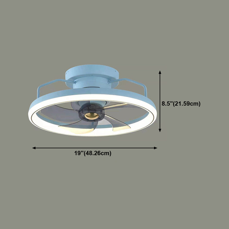 LED Ceiling Fan Lamp Minimalist Style Metal Flush Mount Ceiling Light for Bedroom