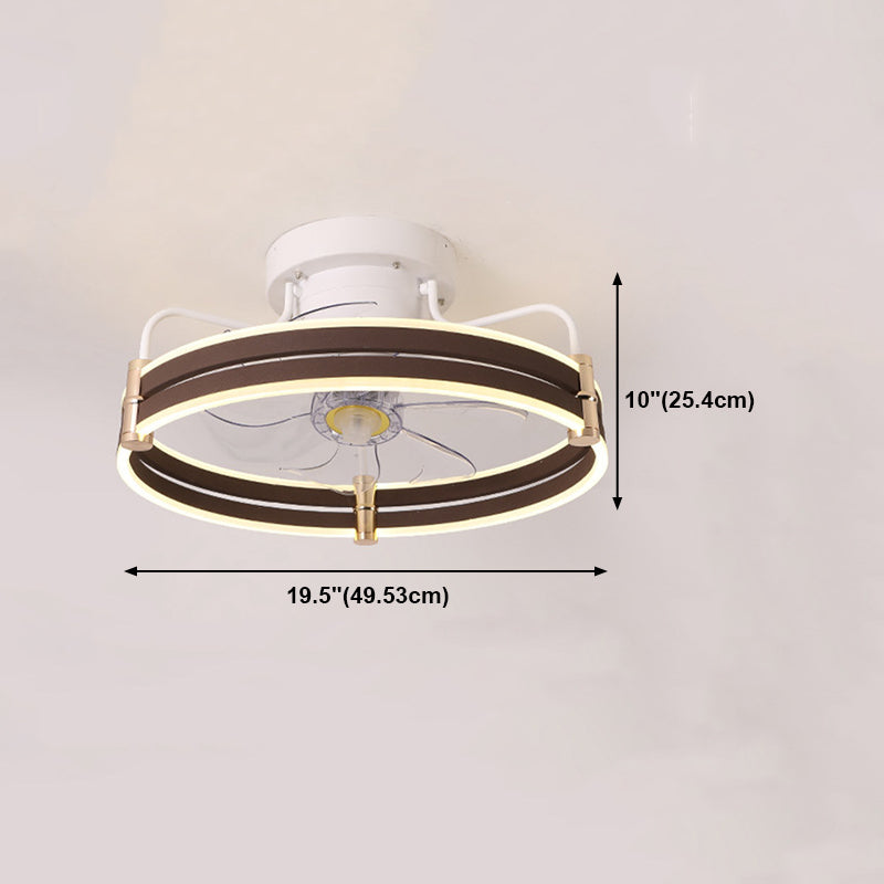 LED Ceiling Fan Lamp Minimalist Style Metal Flush Mount Ceiling Light for Bedroom