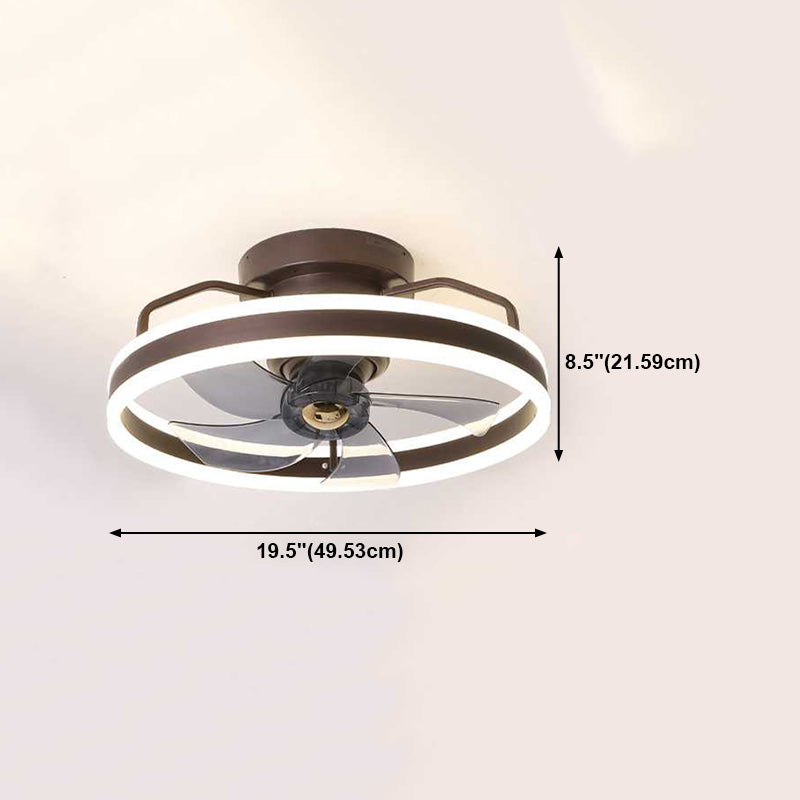 LED Ceiling Fan Lamp Minimalist Style Metal Flush Mount Ceiling Light for Bedroom