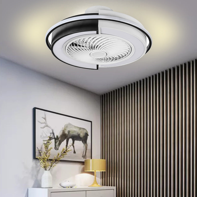 Modern Round LED Ceiling Fan Light Minimalism Flush Mount Light for Living Room