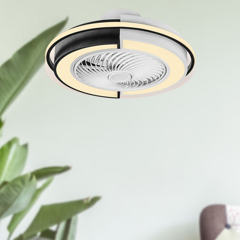 Modern Round LED Ceiling Fan Light Minimalism Flush Mount Light for Living Room