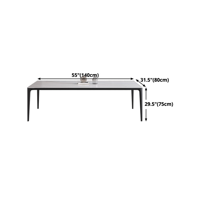 Rechteckform Esstisch Industrial Sintered Stone Tisch mit 4 Beinen