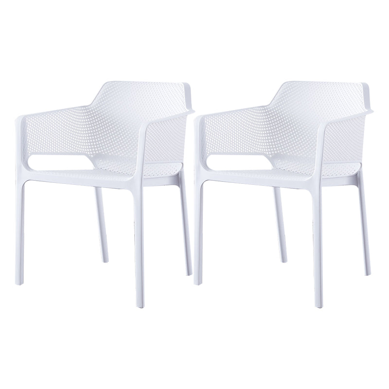 Scandinavian Plastic Kitchen Dining Room Armchair Solid Back Chair