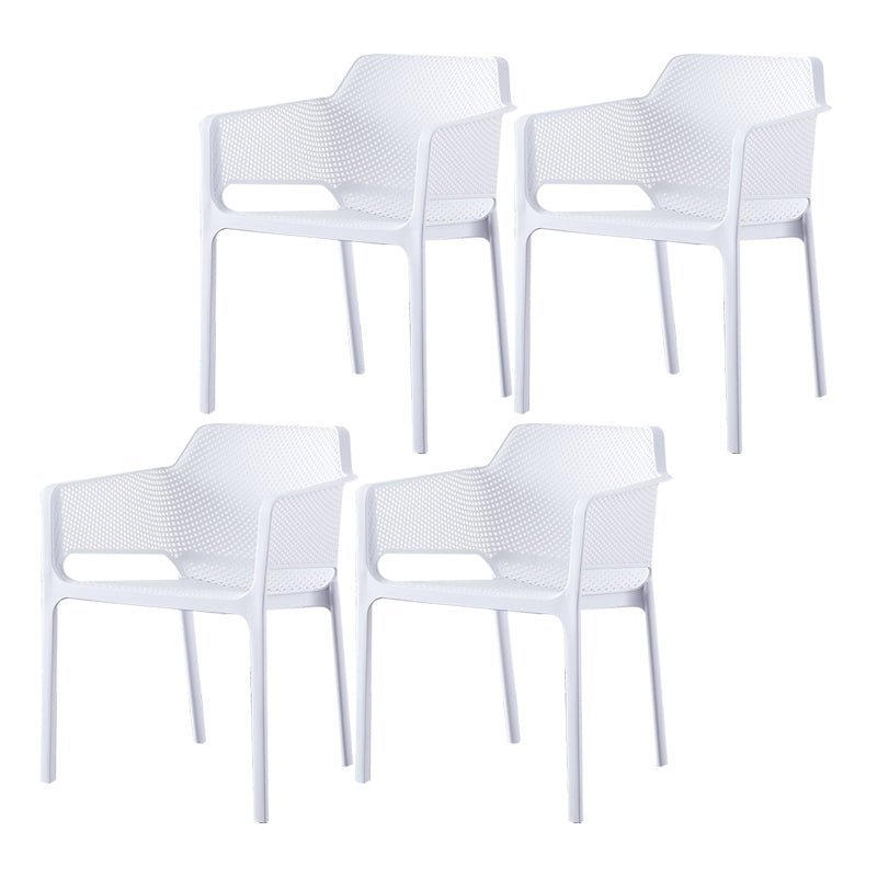 Scandinavian Plastic Kitchen Dining Room Armchair Solid Back Chair