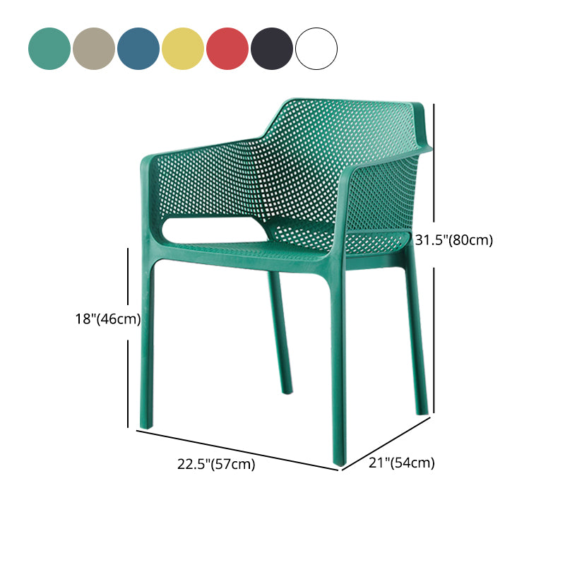 Scandinavian Plastic Kitchen Dining Room Armchair Solid Back Chair