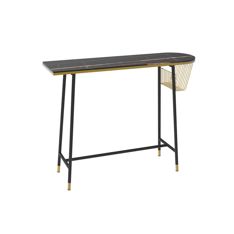 Glam Marble Counter Table with Specialty Table Top Trestle Table - 42" H