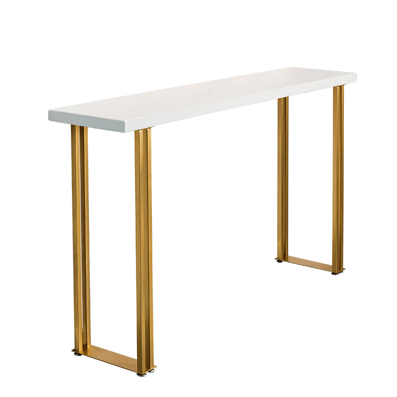 Glam Wood Counter Table with Rectangle Table Top Sled Table - 41.3" H