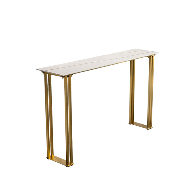 Glam Marble Counter Table with Rectangle Table Top Sled Table - 41.3" H