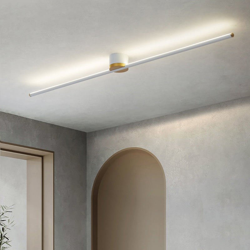 Metal Linear Shape Flush Ceiling Light Modern Style 1 Light Flush Ceiling Light Fixtures