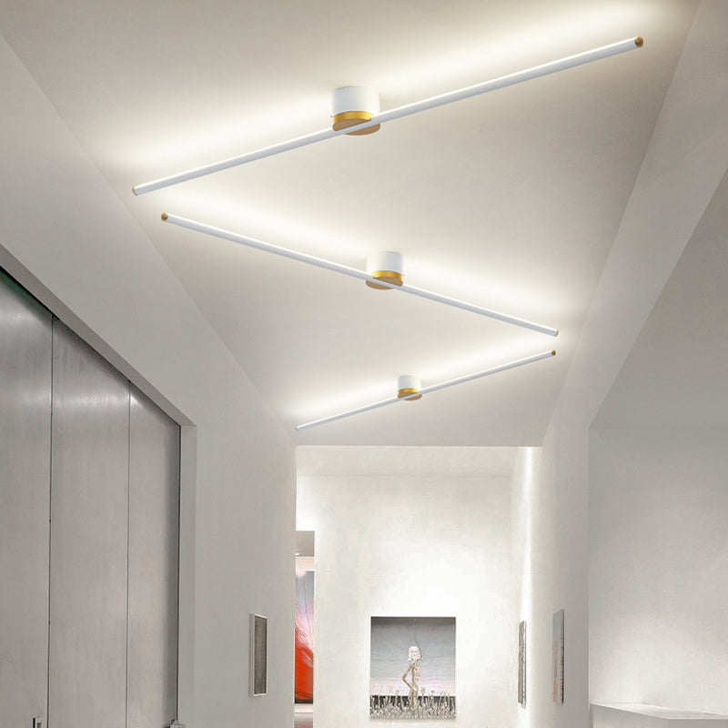 Metal Linear Forme Flush plafonnier style moderne 1 lumière luminaire de plafond luminaires