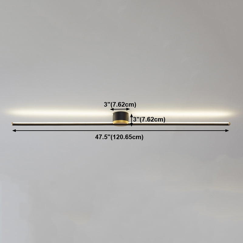 Metal Linear Shape Flush Ceiling Light Modern Style 1 Light Flush Ceiling Light Fixtures