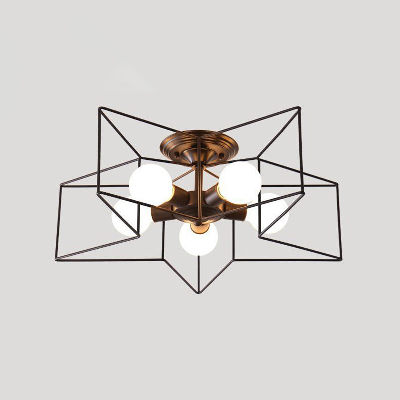 Modern Style Star Shape Ceiling Light Metal 5-Light Ceiling Lighting for Dining Room