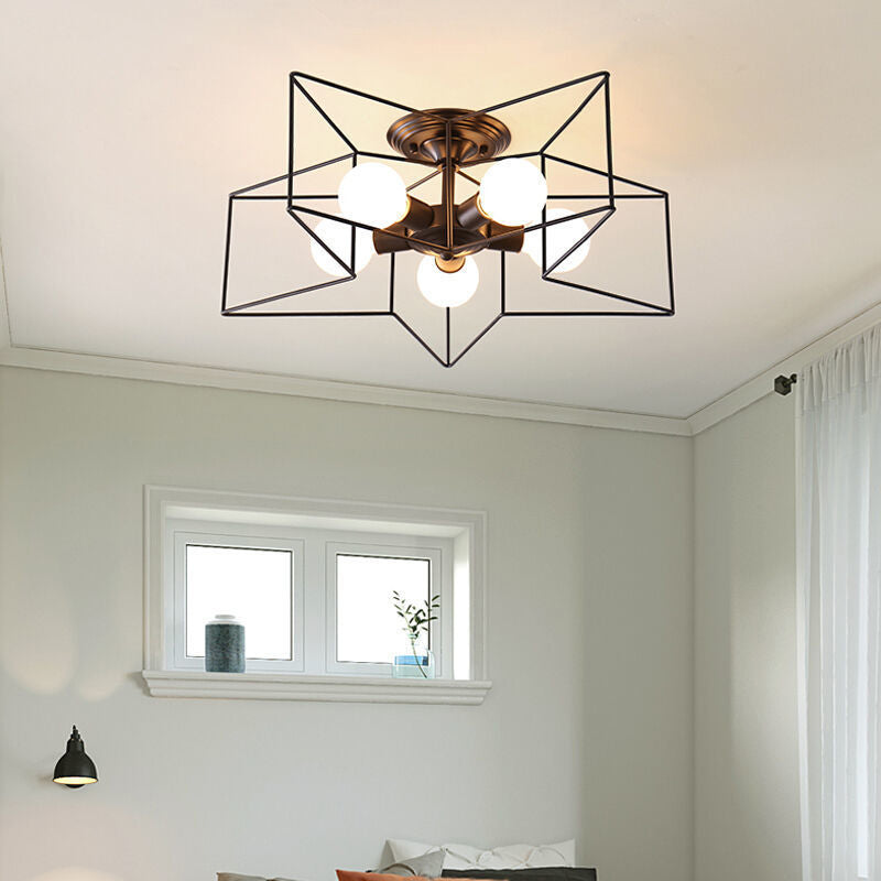 Plafonnier de style étoile de style moderne Éclairage de plafond en métal à 5 ​​légers pour salle à manger