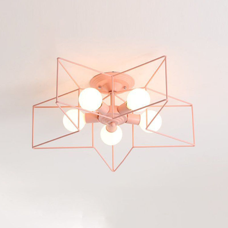 Moderne stijl Star Shape plafondlicht metaal 5-licht plafondverlichting voor eetkamer