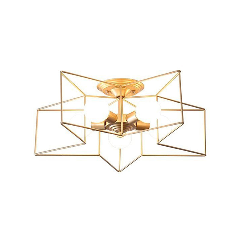 Modern Style Star Shape Ceiling Light Metal 5-Light Ceiling Lighting for Dining Room