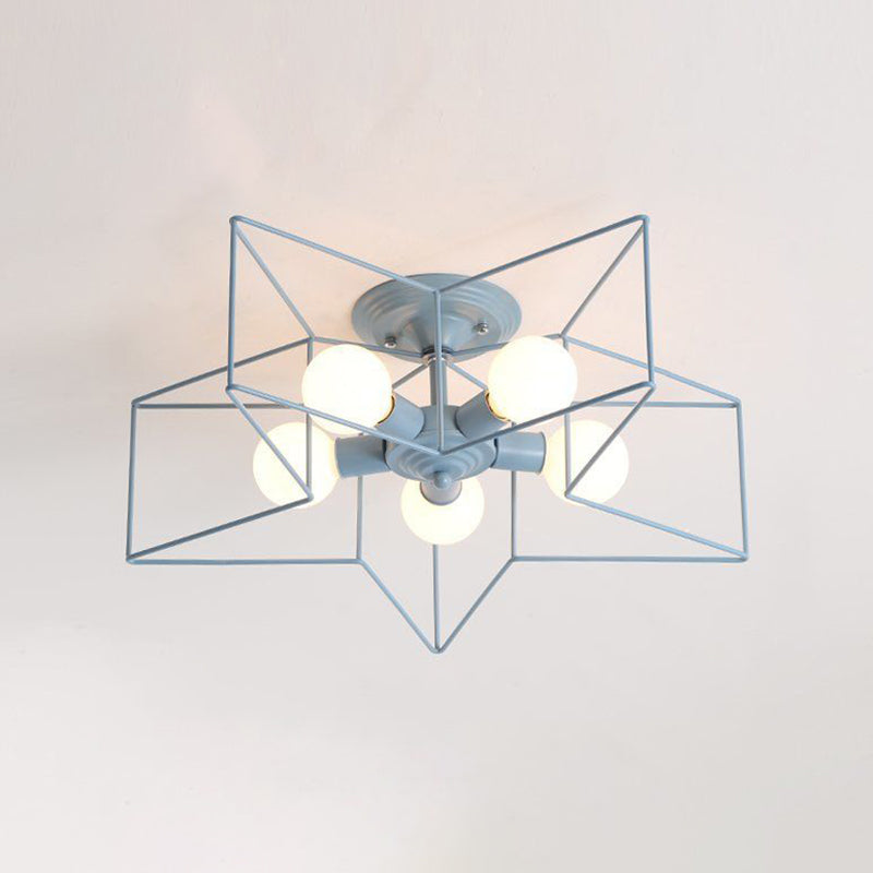 Modern Style Star Shape Ceiling Light Metal 5-Light Ceiling Lighting for Dining Room