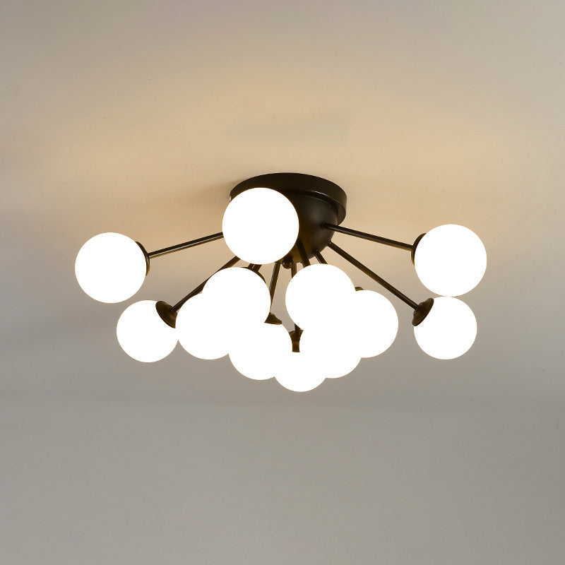 Contemporary Sphere Flush Light Fixture Glass Flush Mount Ceiling Fixture