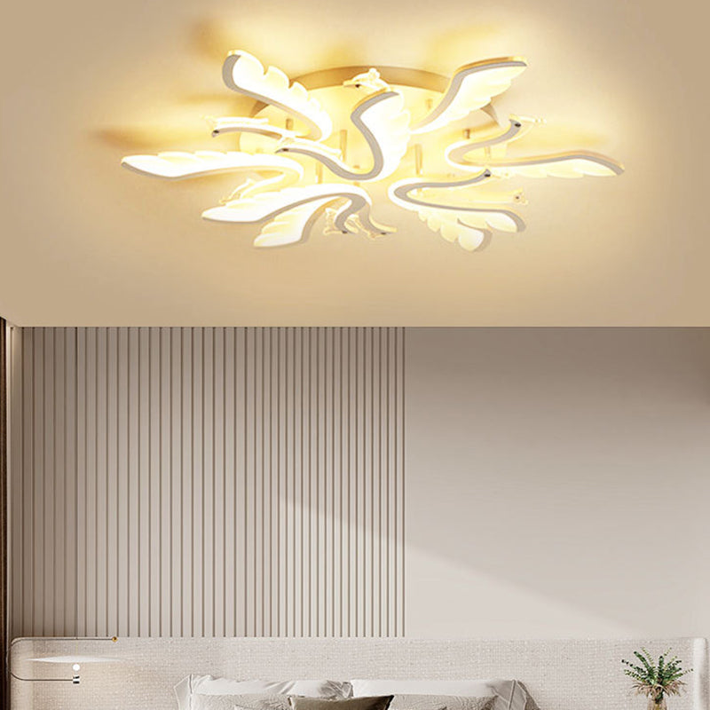 Modern Semi Mount Lighting Simplicity LED Close to Ceiling Lamp with Acrylic Shaded