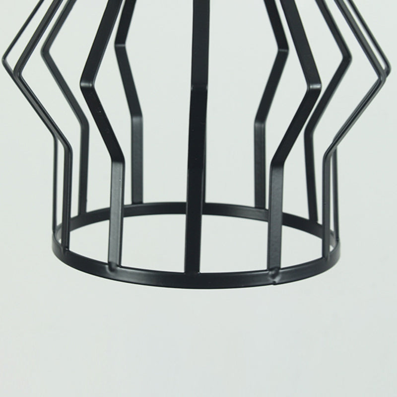 Éclairage pendentif à cage en fer en fer Industriel 1-Light suspendu lampe à barres pour barre