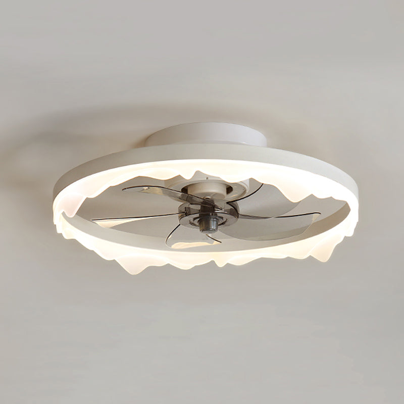 Circle Metal Ceiling Fan Lamp Simplicity LED Ceiling Mounted Lighting for Bedroom