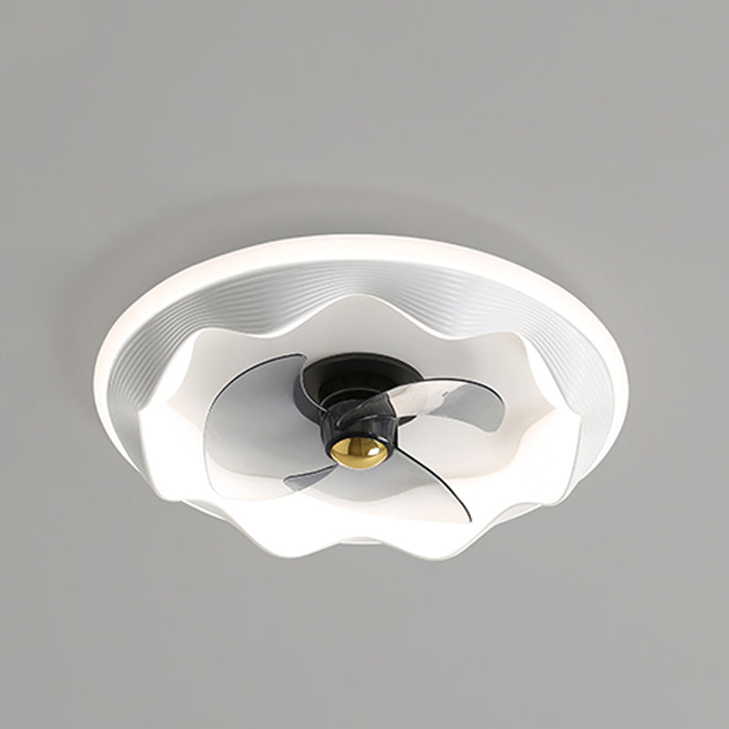 Circle Metal Ceiling Fan Lamp Simplicity LED Ceiling Mounted Lighting for Bedroom