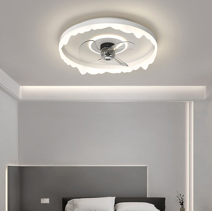 Circle Metal Ceiling Fan Lamp Simplicity LED Ceiling Mounted Lighting for Bedroom