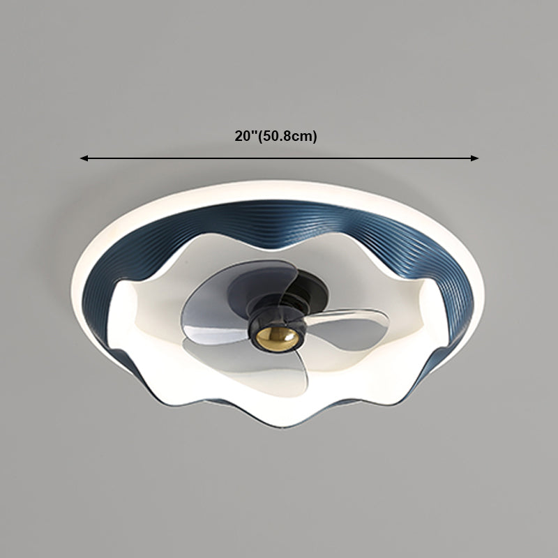 Circle Metal Ceiling Fan Lamp Simplicity LED Ceiling Mounted Lighting for Bedroom