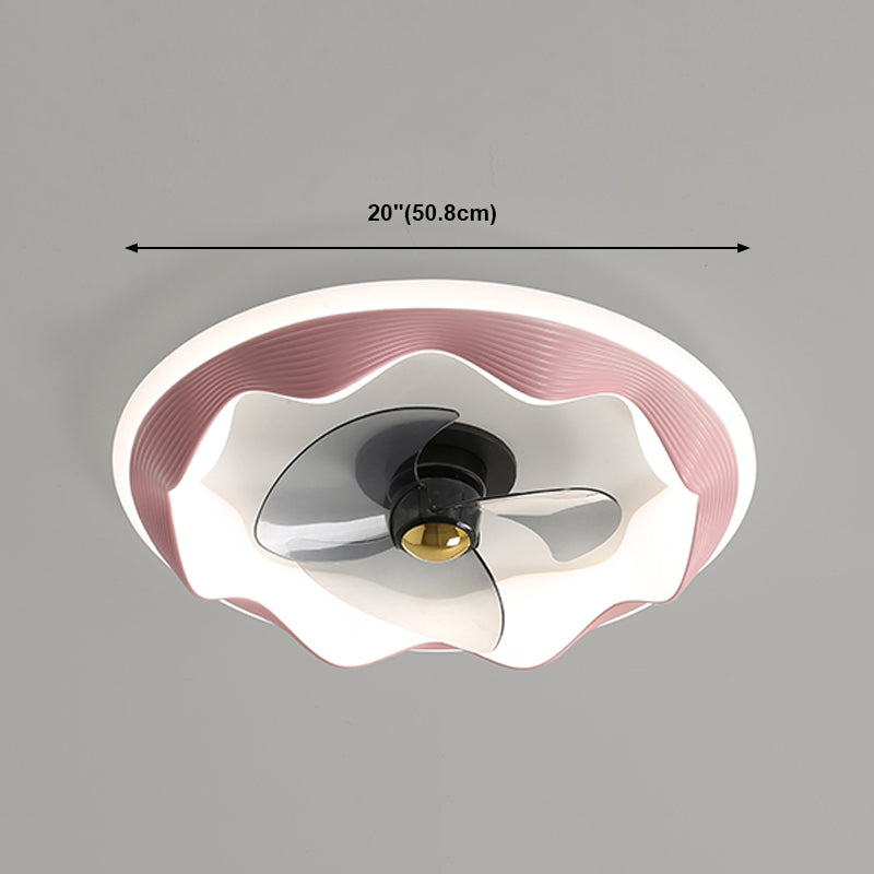 Circle Metal Ceiling Fan Lamp Simplicity LED Ceiling Mounted Lighting for Bedroom