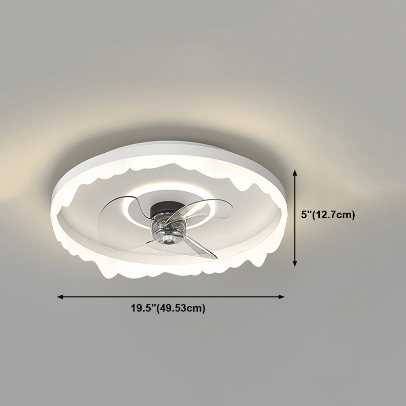 Circle Metal Ceiling Fan Lamp Simplicity LED Ceiling Mounted Lighting for Bedroom