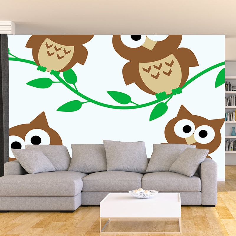 Environmental Wall Mural Wallpaper Cartoon Animals Sitting Room Wall Mural