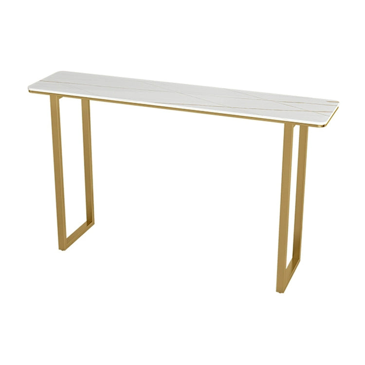 Glam Marble Bistro Table with Rectangle Table Top Sled Table - 41.3" H