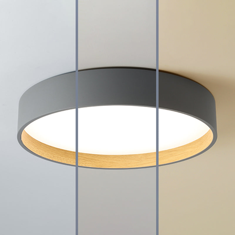 Moderne stijl ronde vorm plafondarmatuur metalen 1-lichts plafondlamp