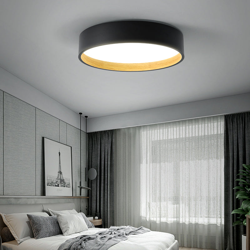 Moderne stijl ronde vorm plafondarmatuur metalen 1-lichts plafondlamp