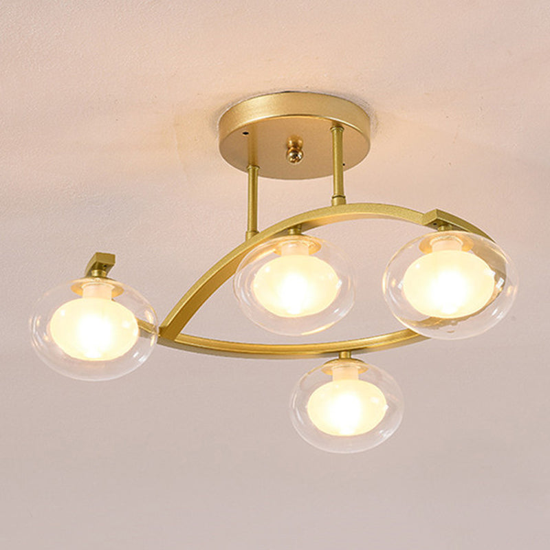 Contemporary Globe Flush Light Fixture Glass Flush Mount Ceiling Light