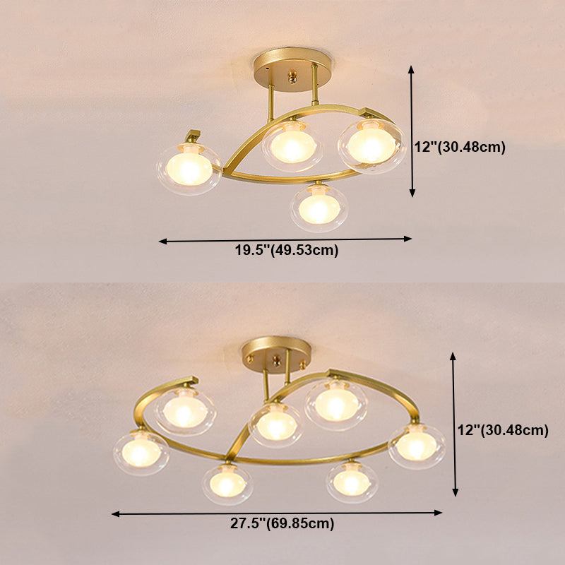 Eigentijdse bol spoeling licht armatuur glas spoelbevestiging plafondlicht