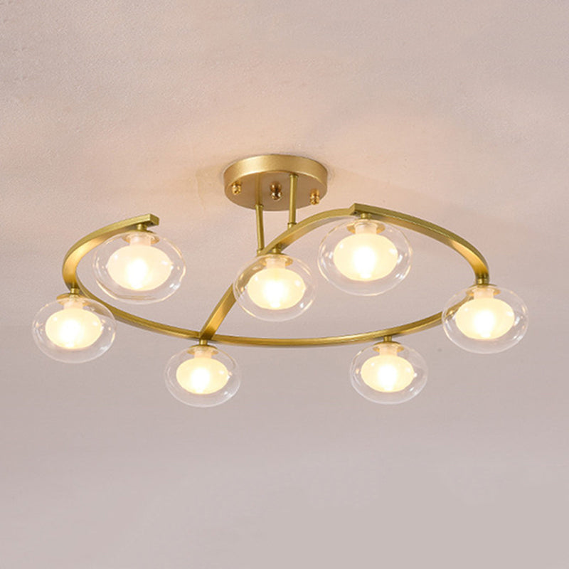 Contemporary Globe Flush Light Fixture Glass Flush Mount Ceiling Light