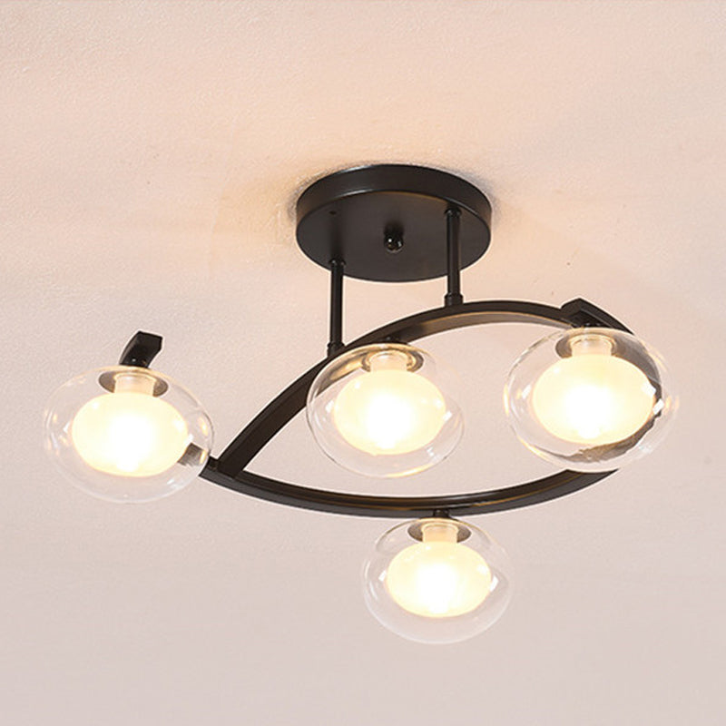 Contemporary Globe Flush Light Fixture Glass Flush Mount Ceiling Light