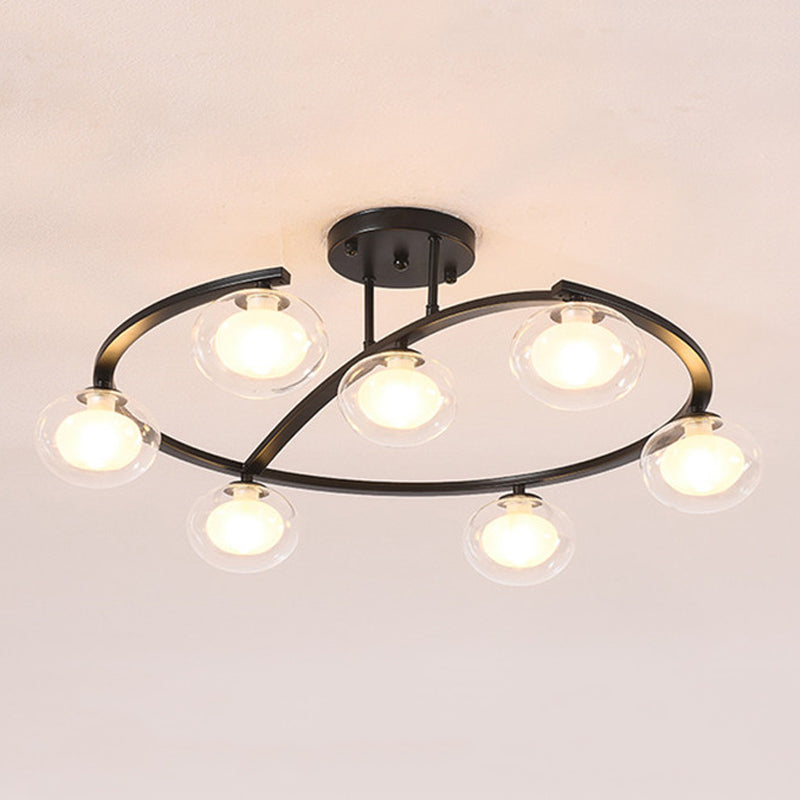 Contemporary Globe Flush Light Fixture Glass Flush Mount Ceiling Light