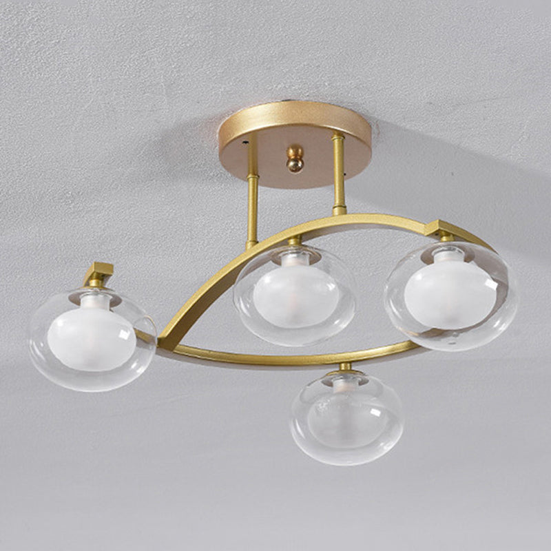 Contemporary Globe Flush Light Fixture Glass Flush Mount Ceiling Light