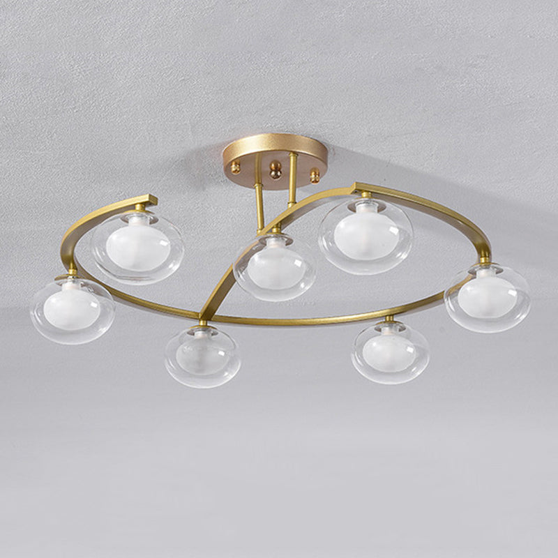 Contemporary Globe Flush Light Fixture Glass Flush Mount Ceiling Light