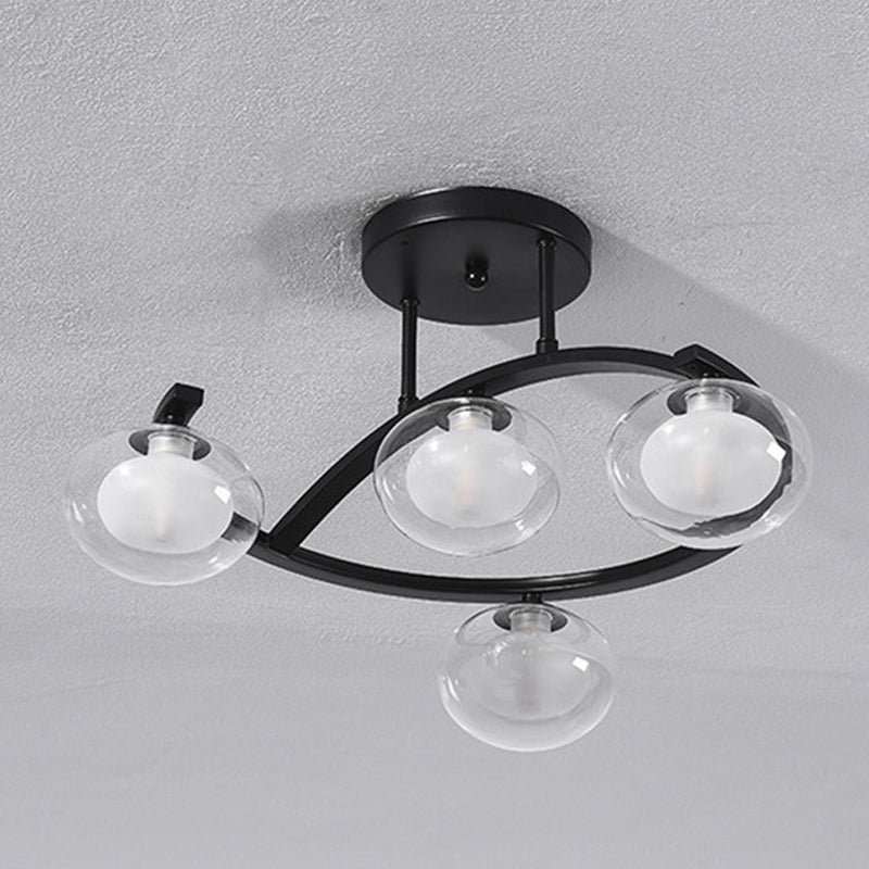 Contemporary Globe Flush Light Fixture Glass Flush Mount Ceiling Light