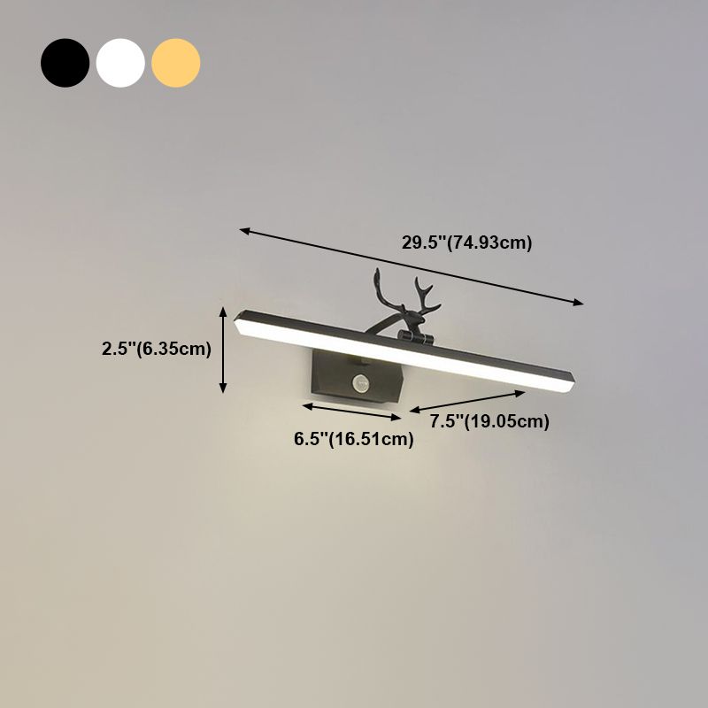 1 accesorios de iluminación de tocador lineal de luz luces de espejo de metal de estilo moderno