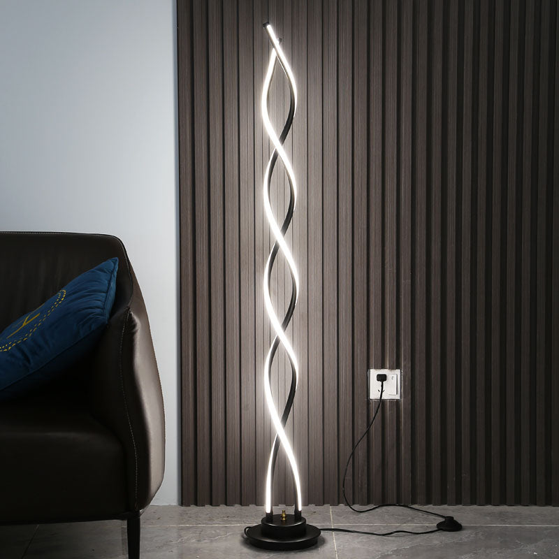 Metal Spiral Floor Lamps Modern Style 1 Light Standard Lamps for Living Room