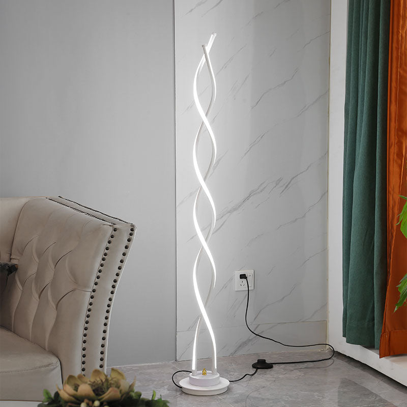 Metal Spiral Floor Lamps Modern Style 1 Light Standard Lamps for Living Room