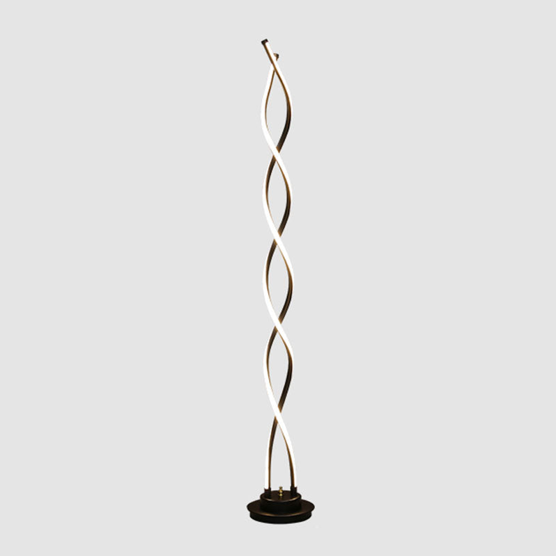 Metal Spiral Floor Lamps Modern Style 1 Light Standard Lamps for Living Room