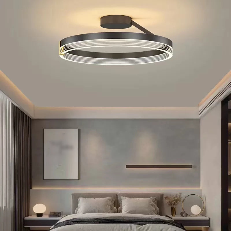 Ring Shape Ceiling Light Fixture Modern Style LED Metal Flush Mount Ceiling Light Fixture