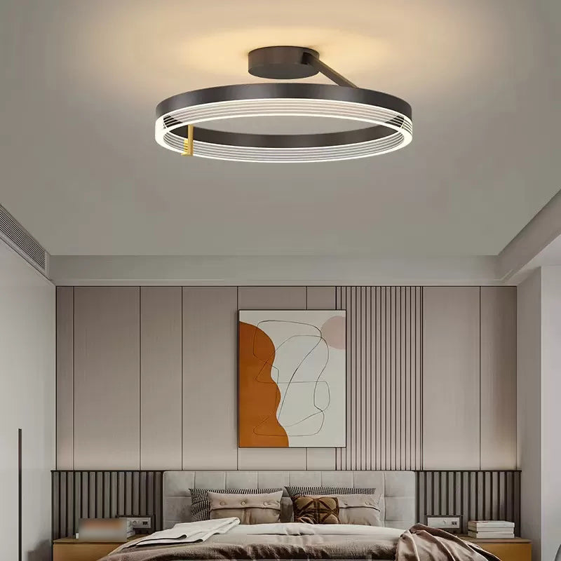 Ring Shape Ceiling Light Fixture Modern Style LED Metal Flush Mount Ceiling Light Fixture