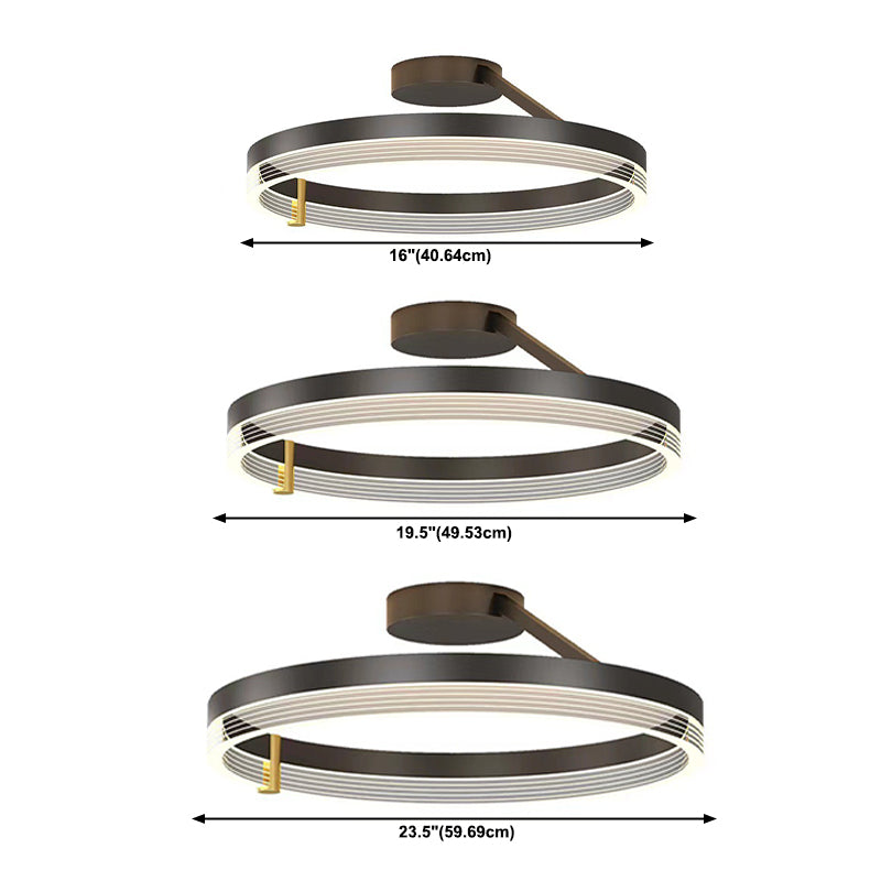 Forma de techo de forma del anillo Luz de luz de estilo moderno de metal LED FLUSH TECILE LIGHTUR