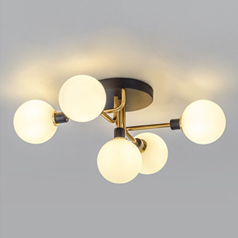 Sputnik Ceiling Mounted Light Modern Style Ceiling Lamp with Glass Shade for Bedroom