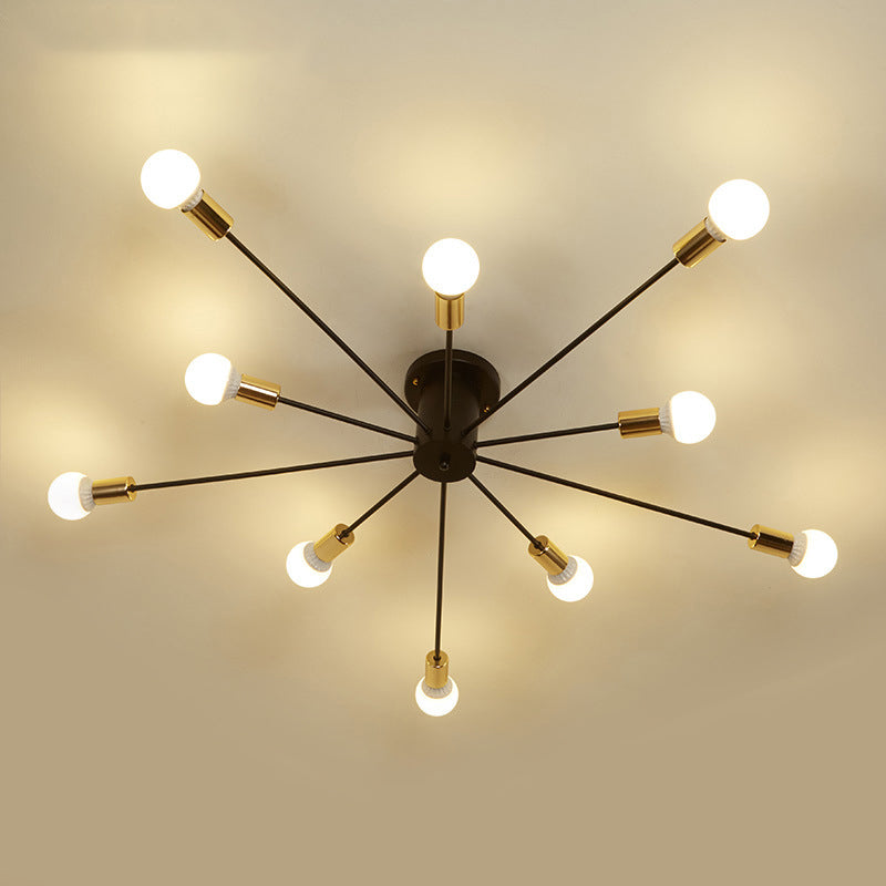 Metal Semi Flush Mount Lighting Starburst Style Style Semi Flush Mount Techo Luz